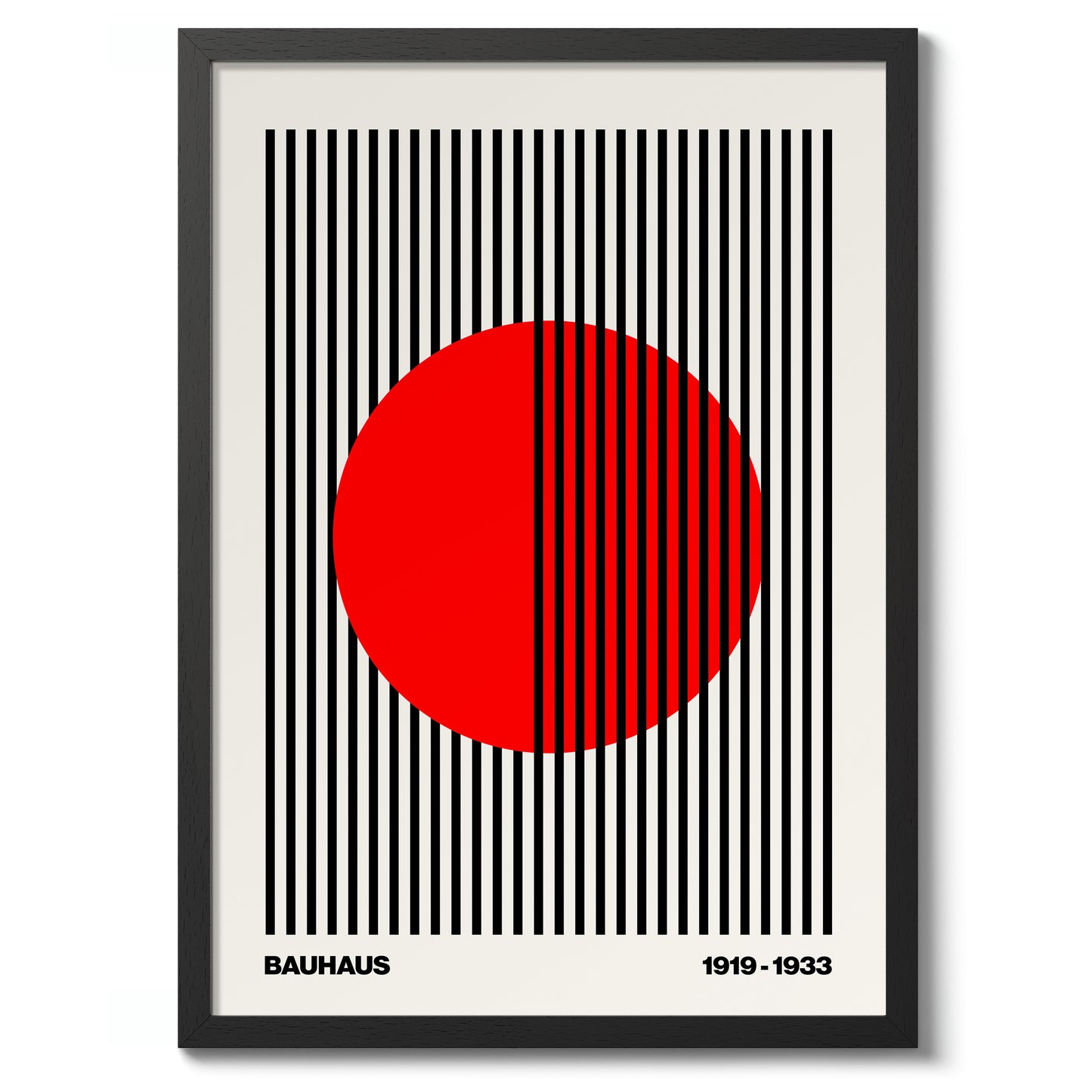 Circle + Stripes, Red on White