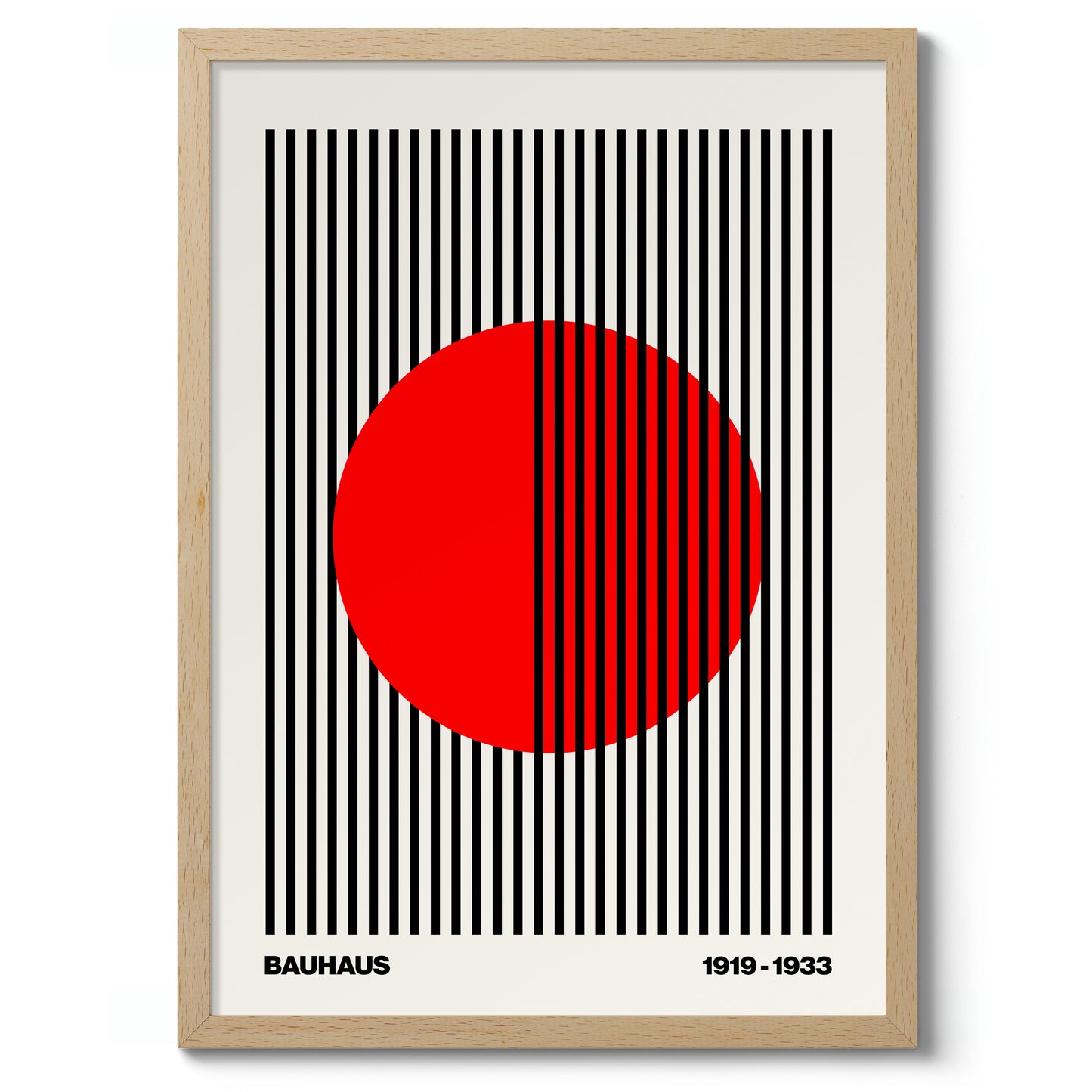 Circle + Stripes, Red on White