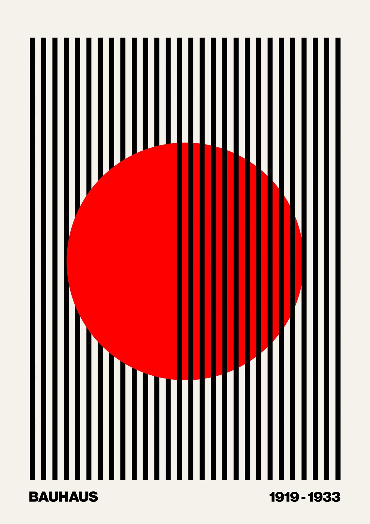 Circle + Stripes, Red on White