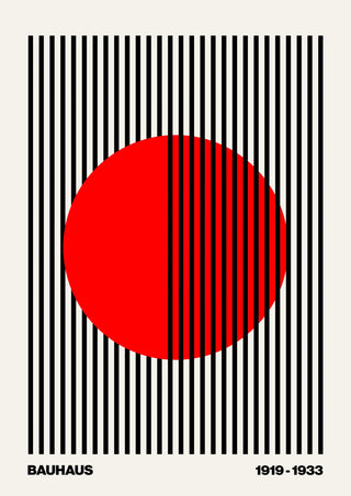 Circle + Stripes, Red on White print