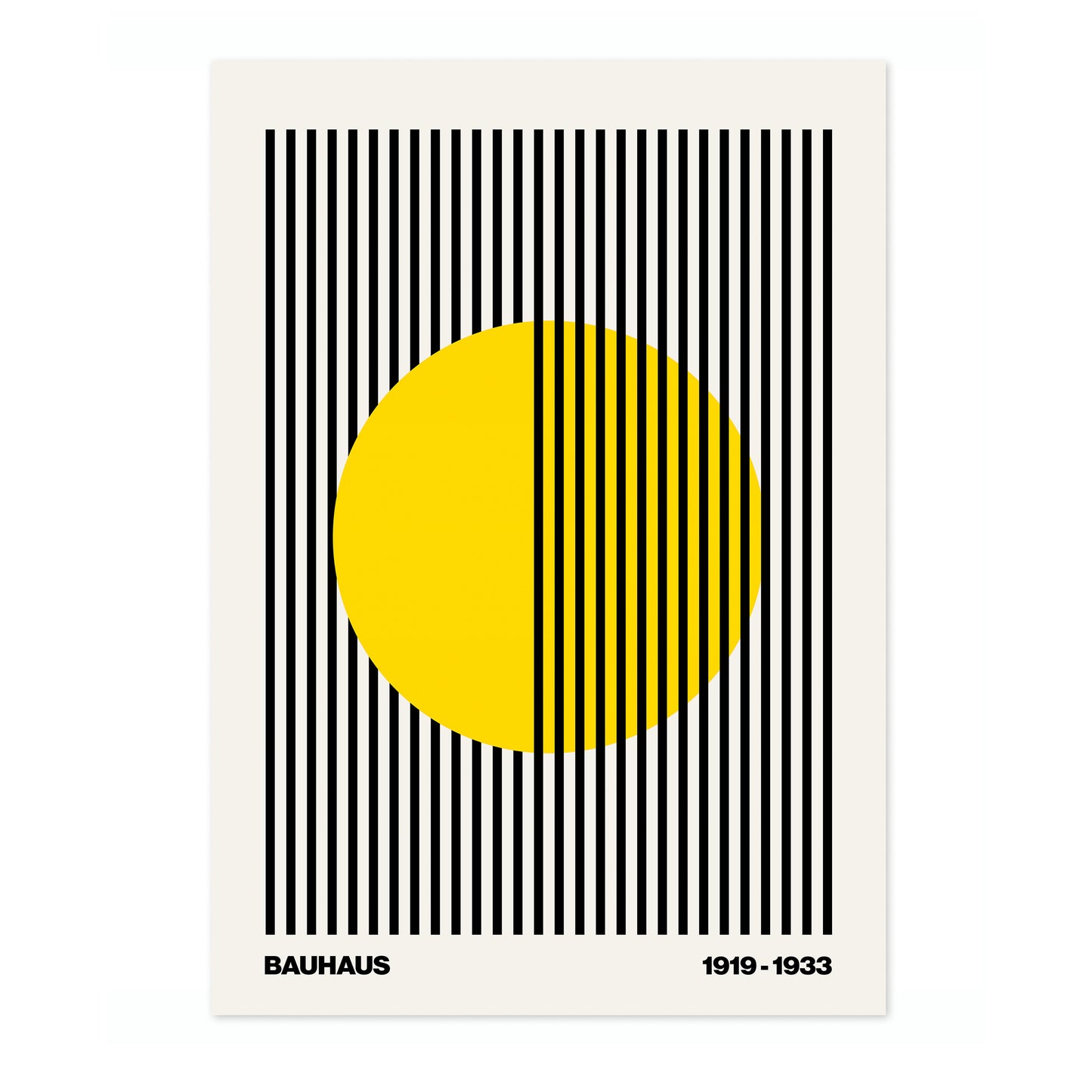 Circle + Stripes, Yellow on White