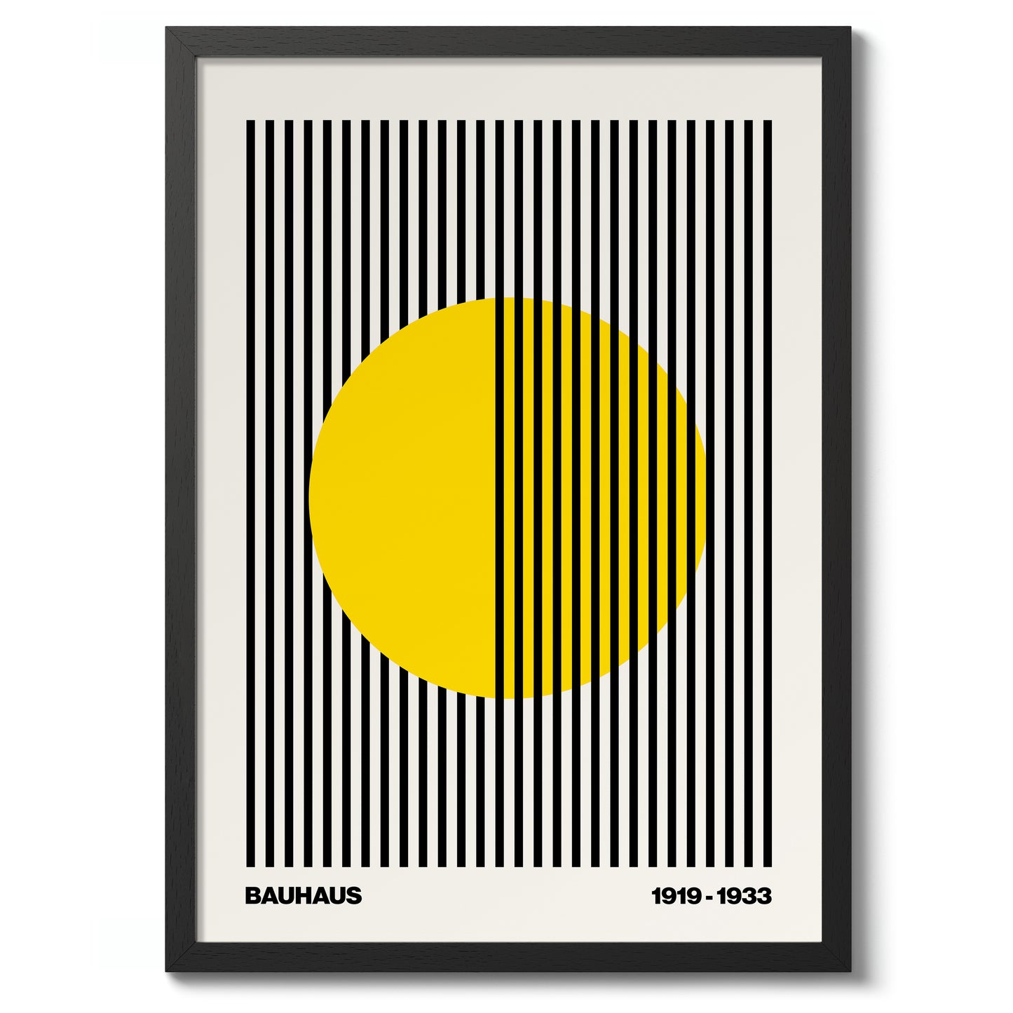 Circle + Stripes, Yellow on White
