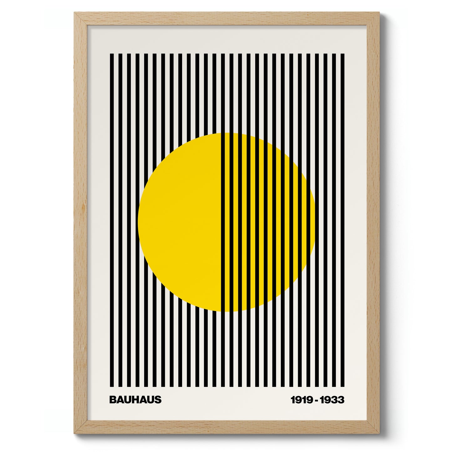 Circle + Stripes, Yellow on White