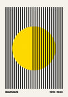 Circle + Stripes, Yellow on White print