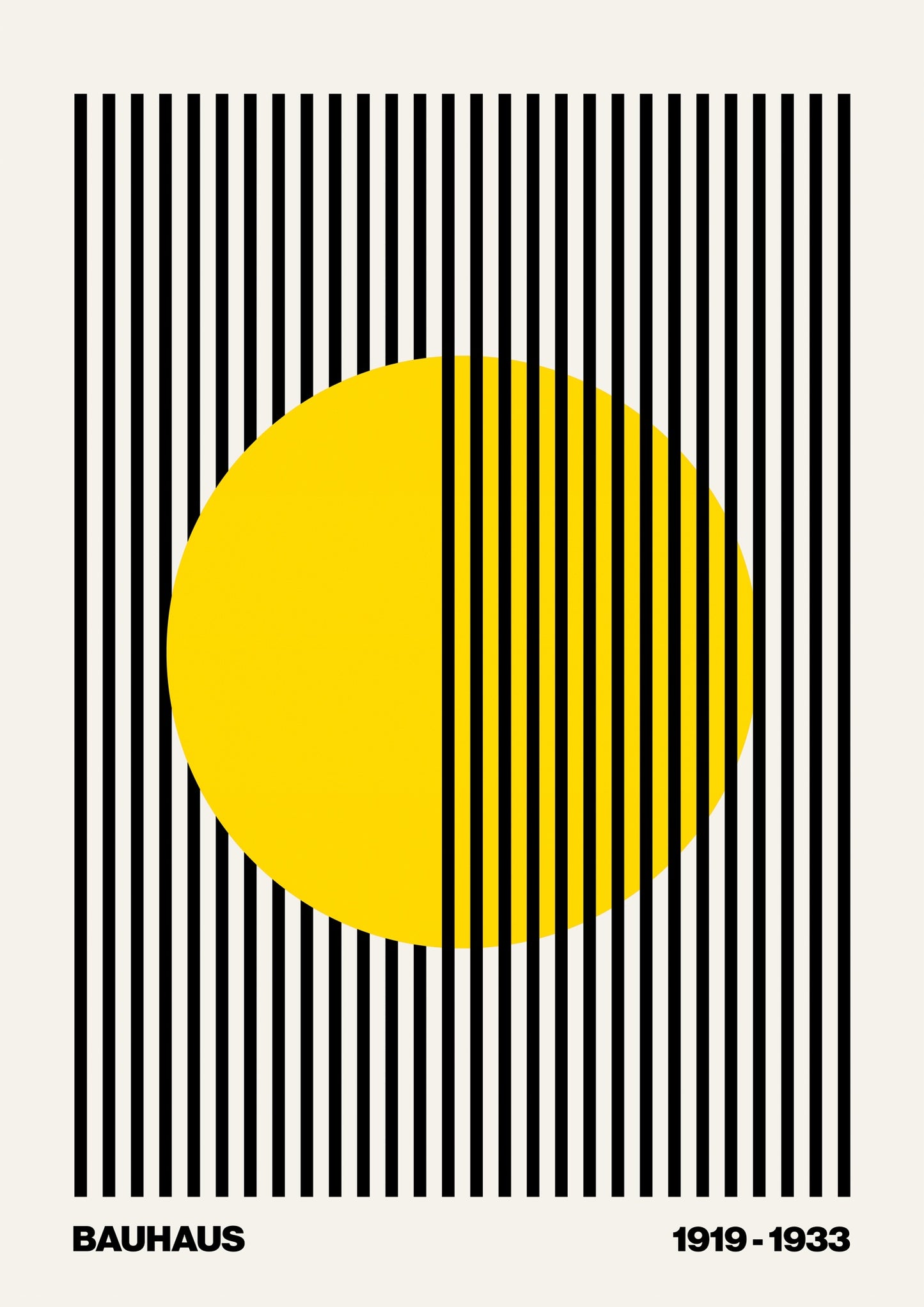 Circle + Stripes, Yellow on White