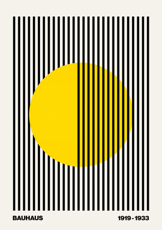 Circle + Stripes, Yellow on White print