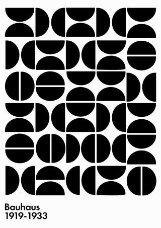 Semi-Circles Black on White print