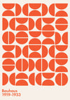 Semi-Circles Orange on White print