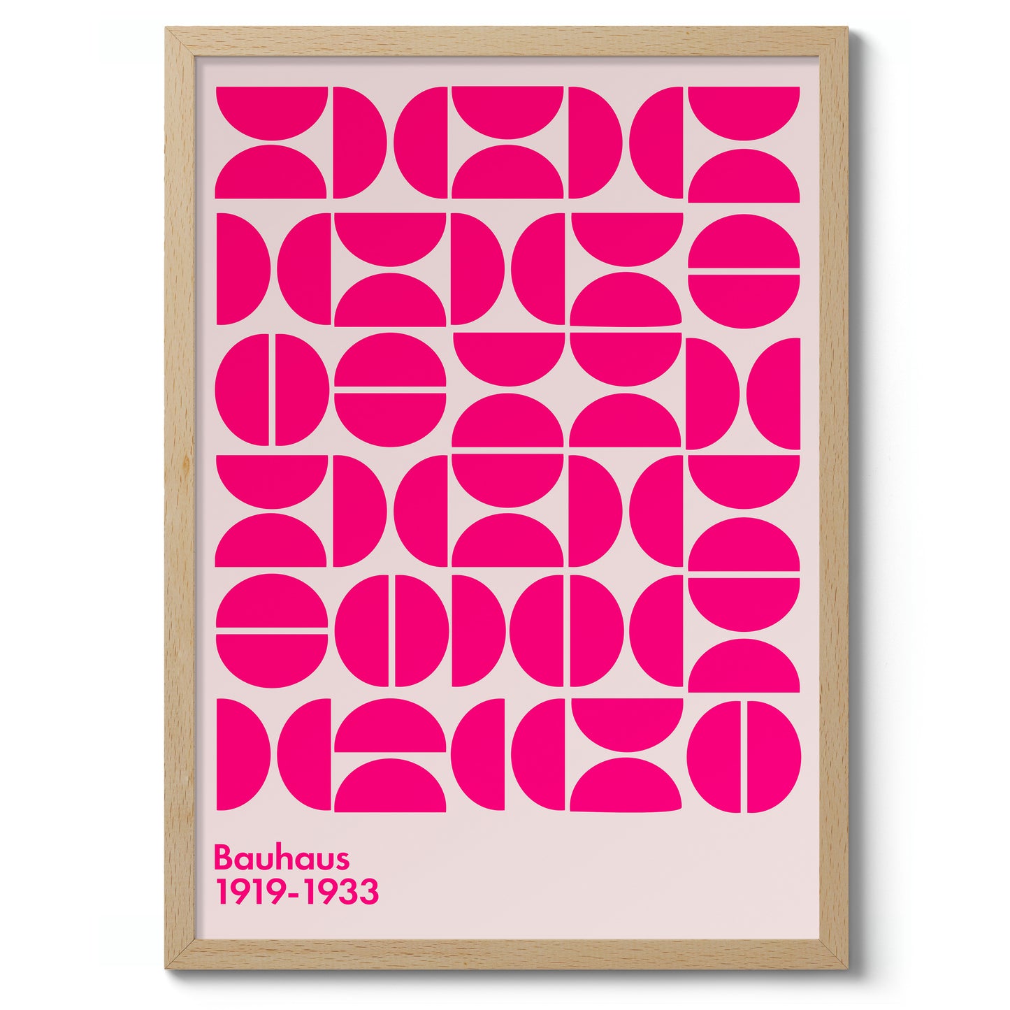 Semi-Circles Pink on White