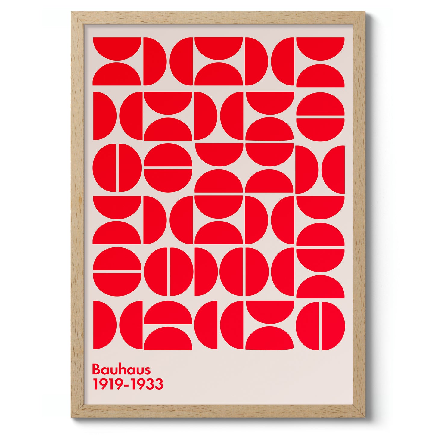 Semi-Circles Red on White