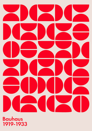 Semi-Circles Red on White print
