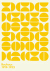 Semi-Circles Yellow on White print
