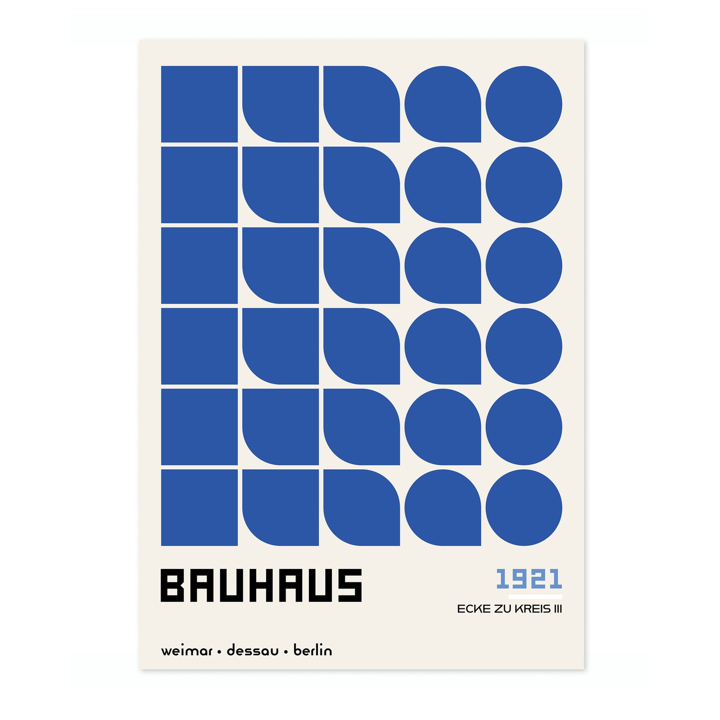 Ecke zu Kreis, in Blue