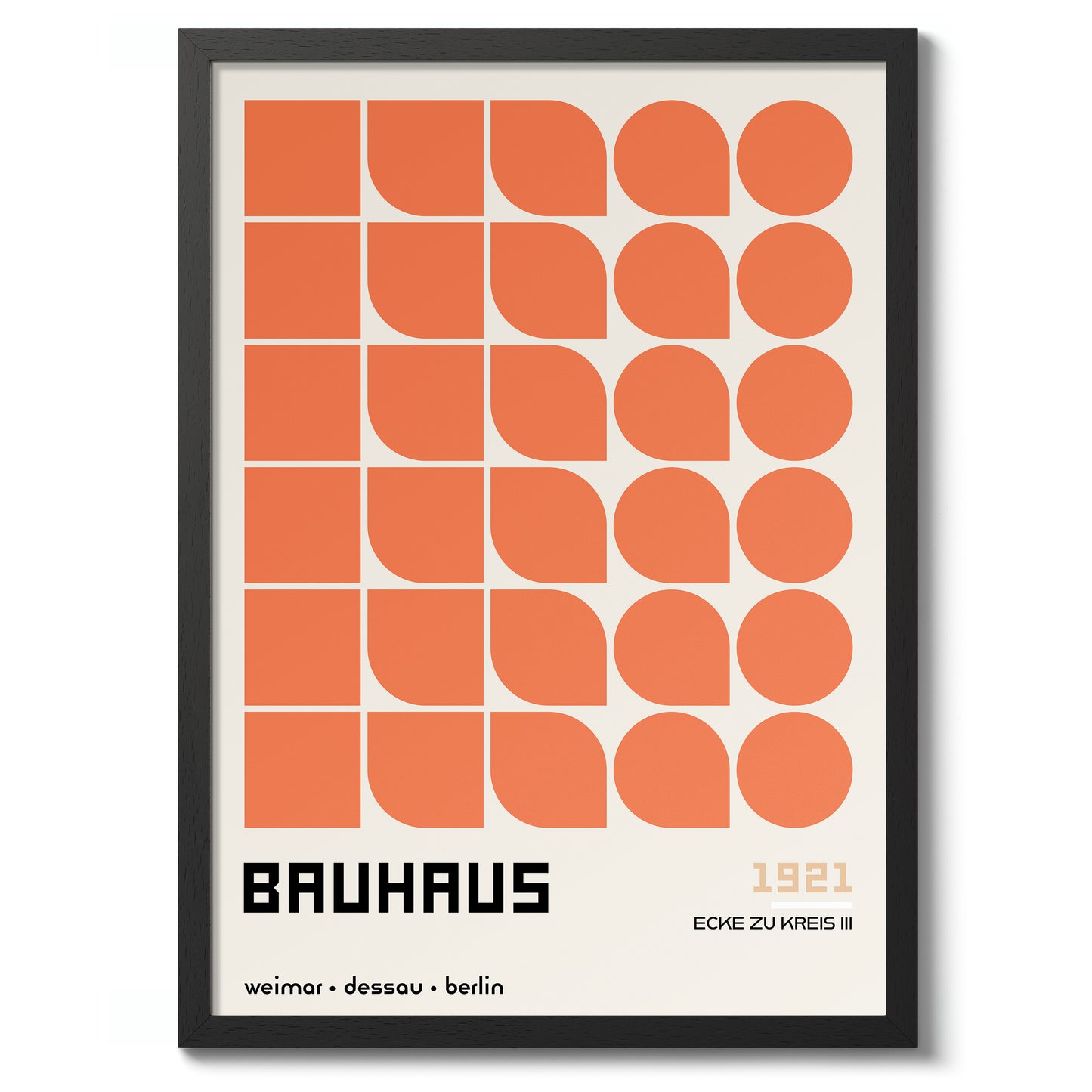 Ecke zu Kreis, in Orange