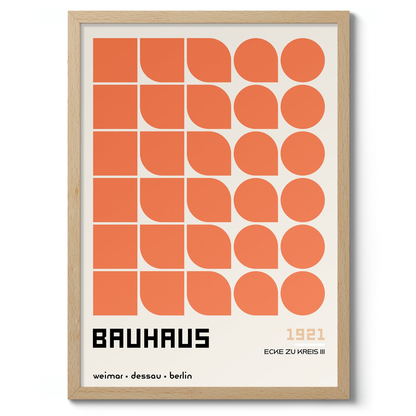 Ecke zu Kreis, in Orange