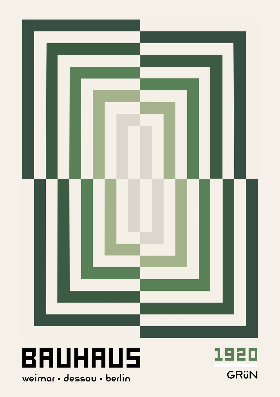 Rektangulär illusion, i grönt - Print Only frame