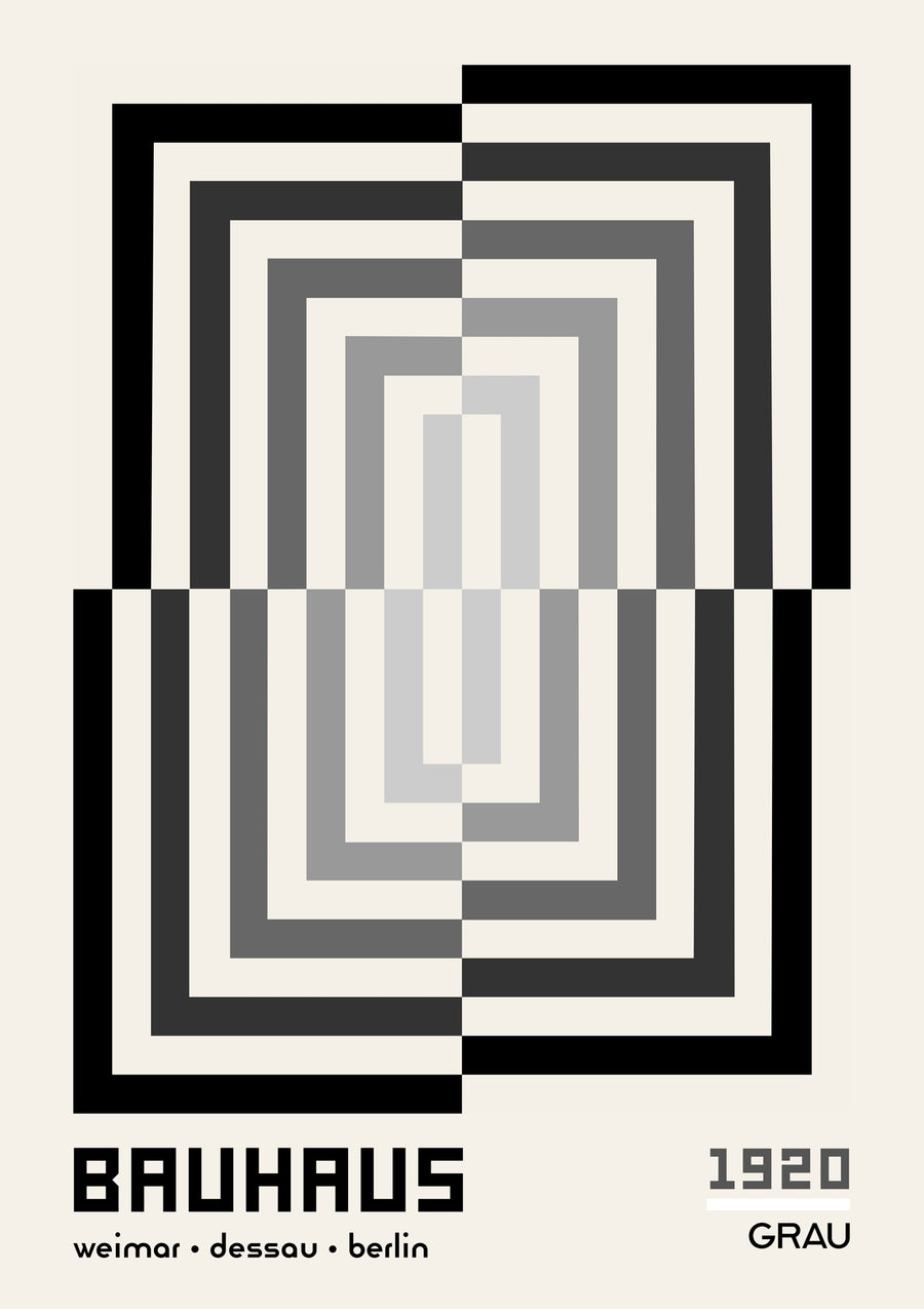 Rechteckige Illusion in Schwarz und Weiß - Print Only frame
