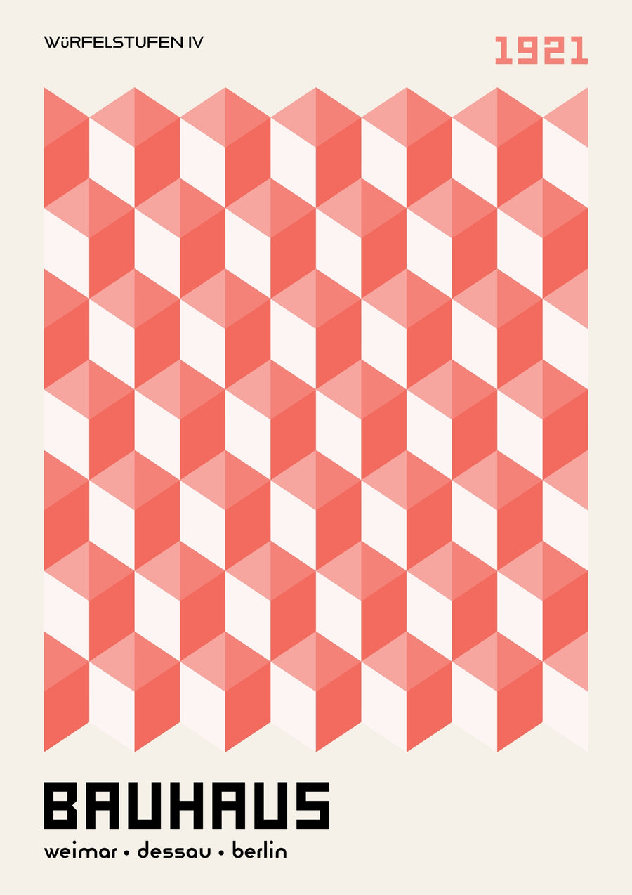 Dobbelsteentreden, in het roze - Print Only frame