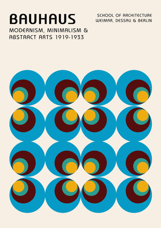 Blaue & grüne konzentrische Kreise print