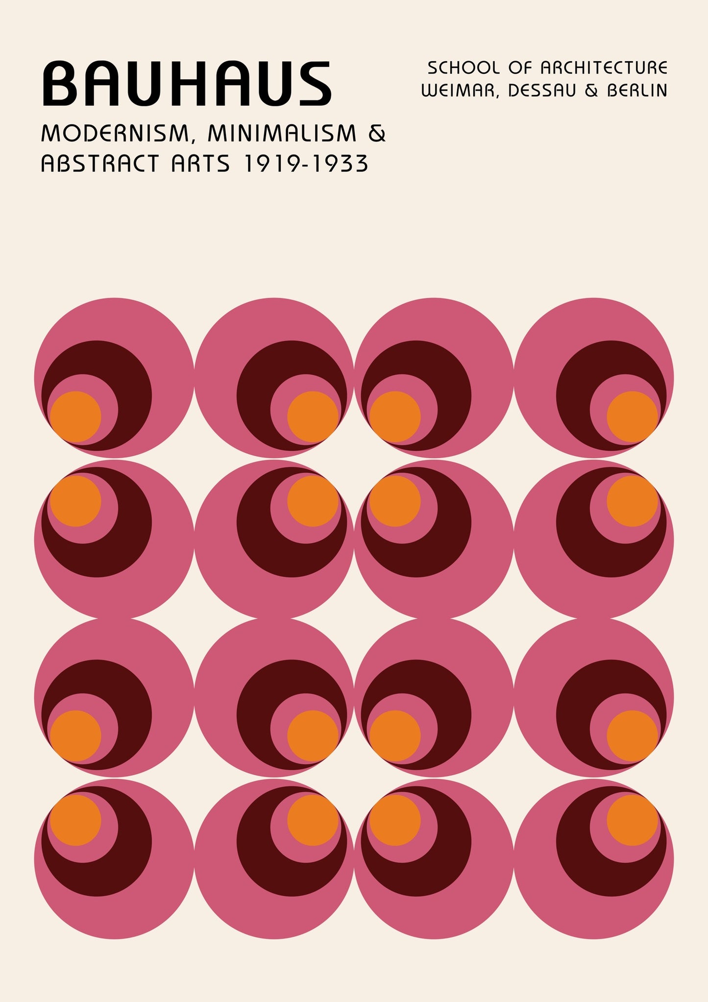 Rosa & Orange konzentrische Kreise