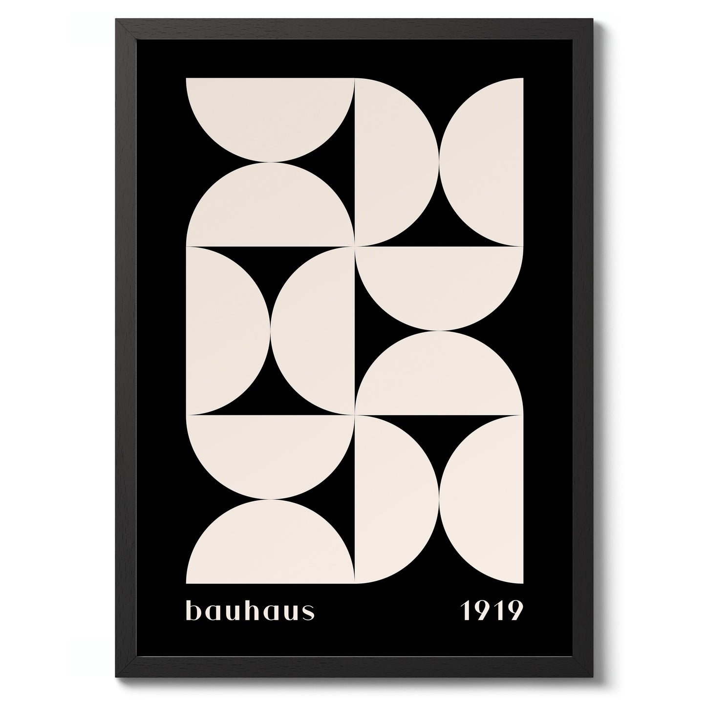 Weiße Halbkreise auf Schwarz