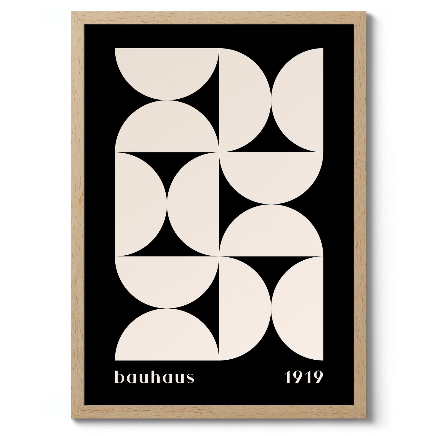 Weiße Halbkreise auf Schwarz