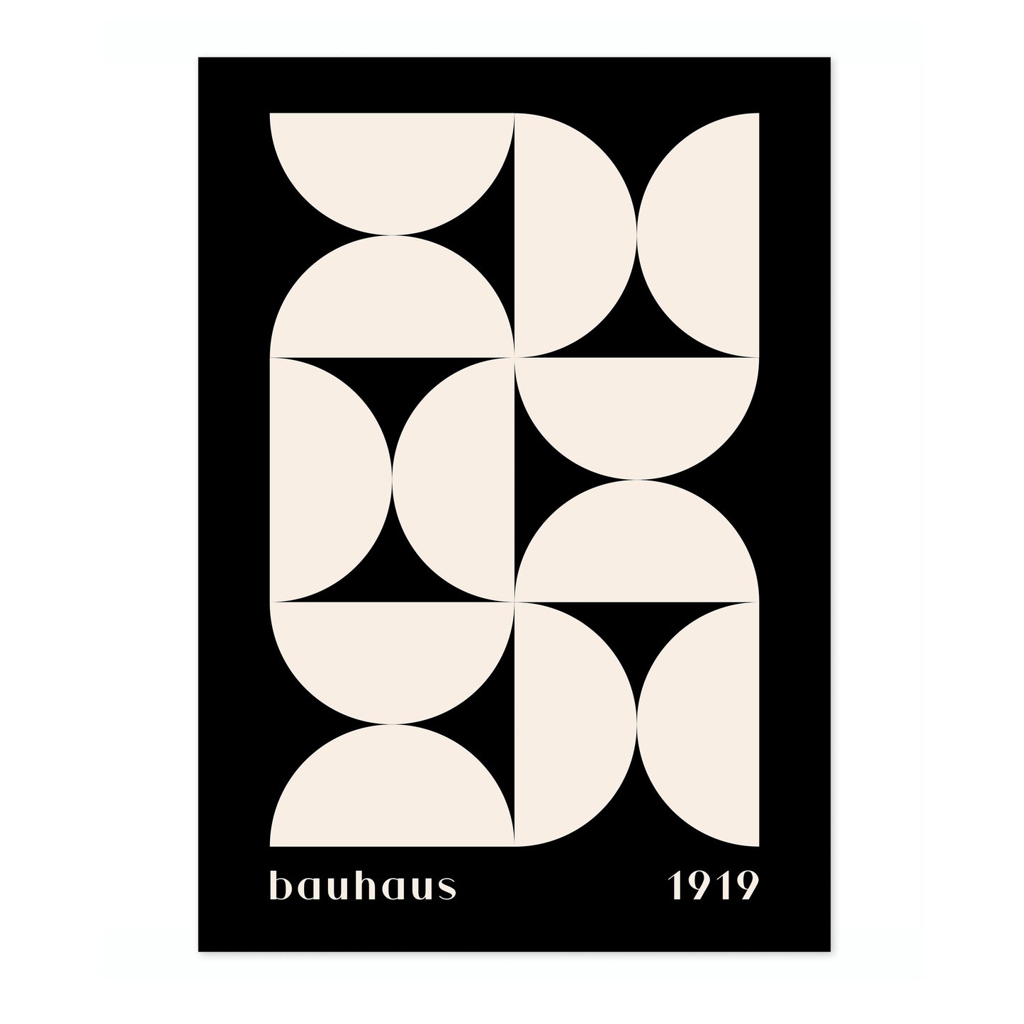 Weiße Halbkreise auf Schwarz