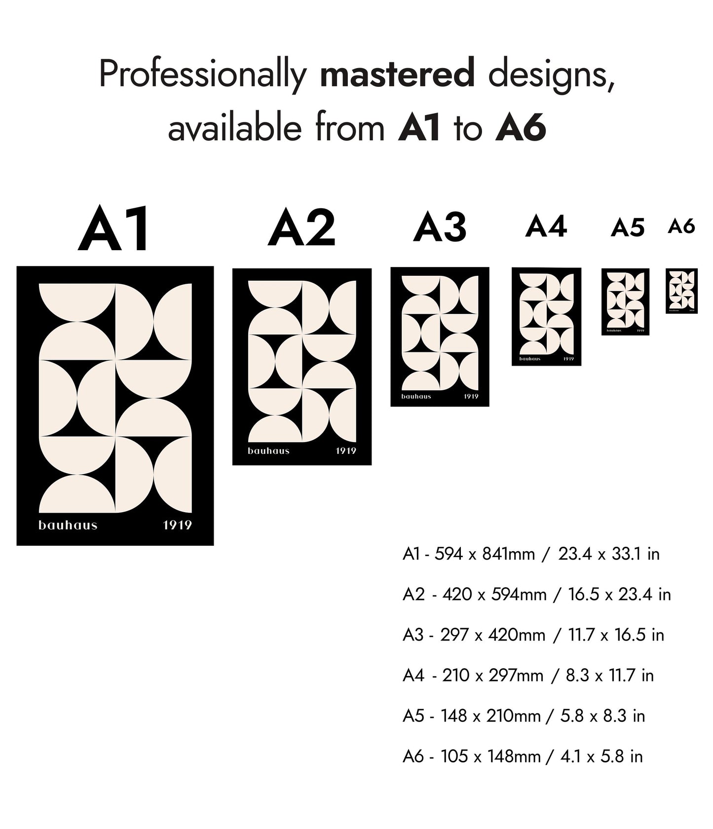 Weiße Halbkreise auf Schwarz