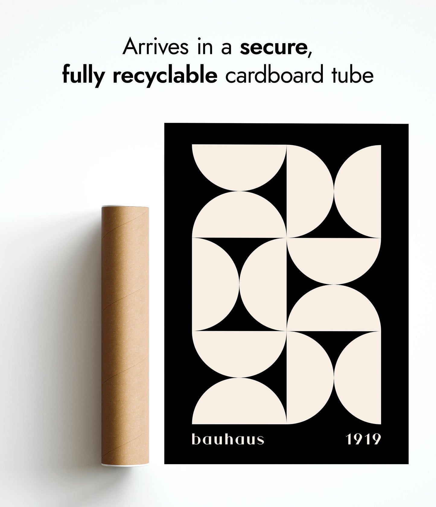 Weiße Halbkreise auf Schwarz