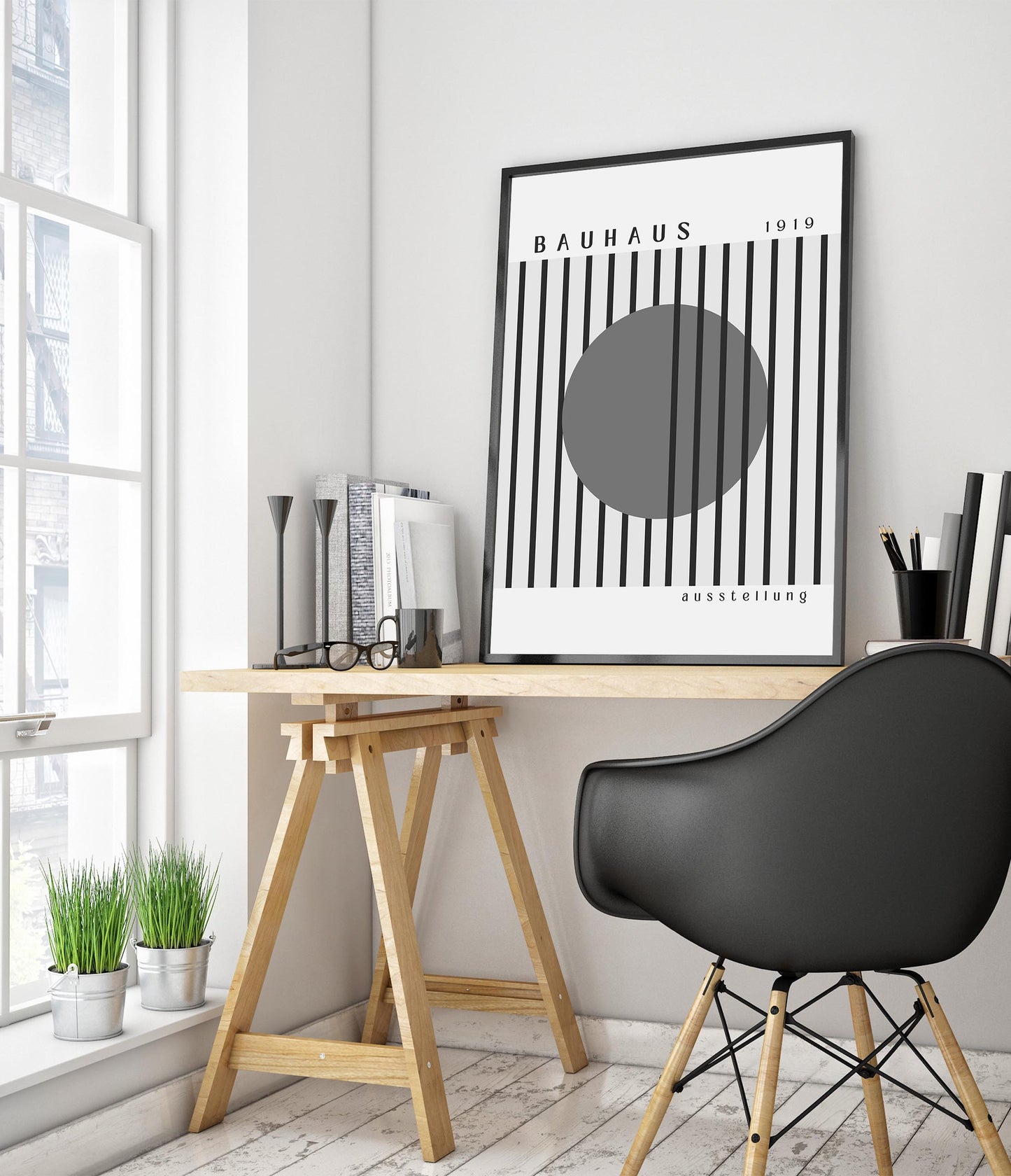 Grauer Kreis & Schwarze Streifen