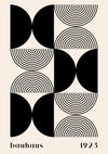 Bauhaus, Black and Striped Semicircles print
