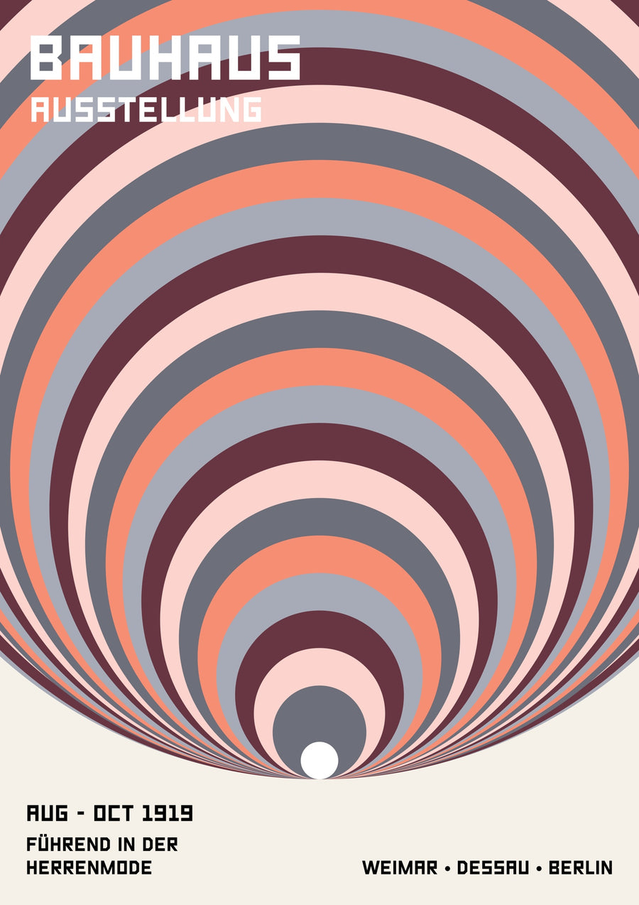 Cercles en expansion, rose - Print Only frame