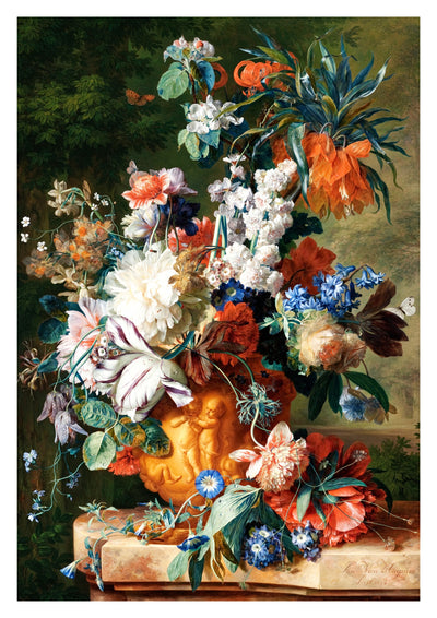 Bukett med blommor i en urna