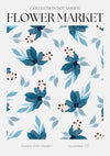 Blå Blomsterhandel print
