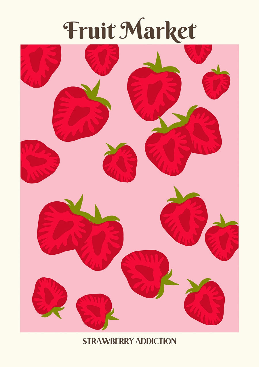 Strawberry Fruit Market - Print Only frame