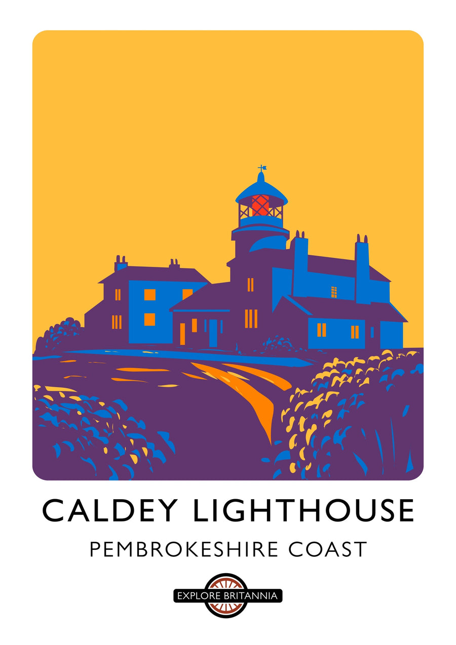 Caldey fyr, Pembroke-kusten - Print Only frame