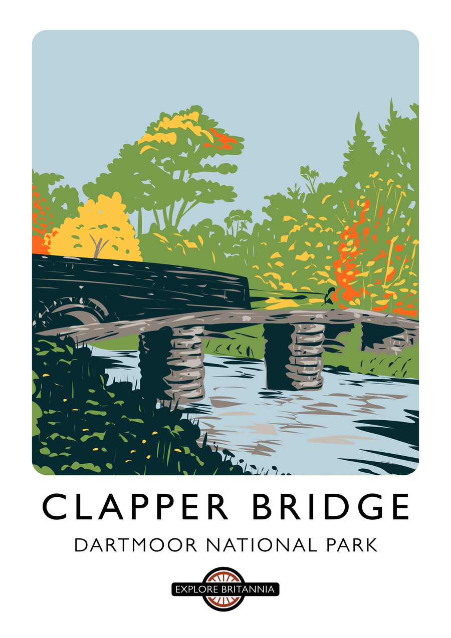 Clapper Bridge, Dartmoor nationalpark - Print Only frame