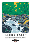 Becky Falls, Dartmoor National Park print