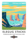 Elegug Stacks, Pembrokeshire Coast National Park print
