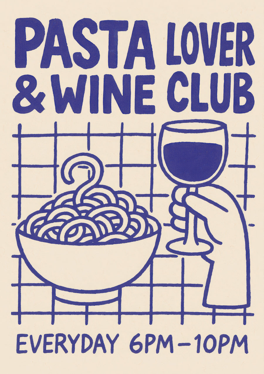 Pasta- en Wijnliefhebbersclub - Print Only frame