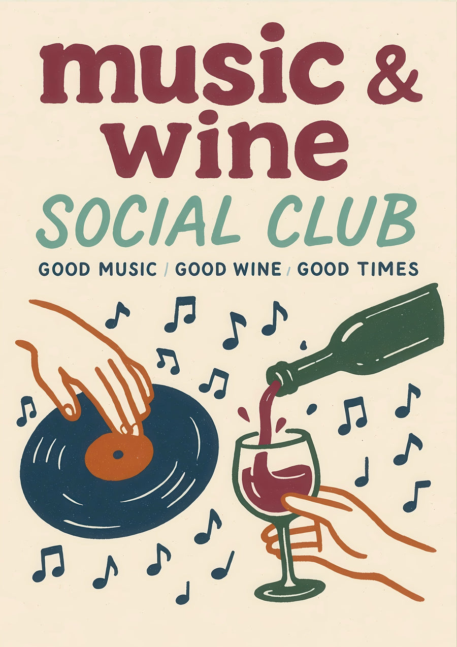 Music & Wine - Print Only frame