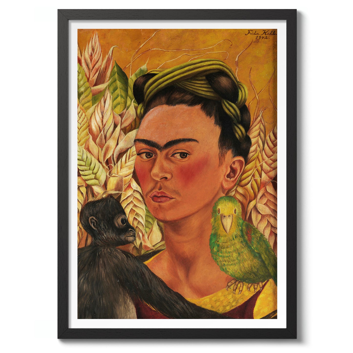 Self-Portrait with Monkey & Parrot