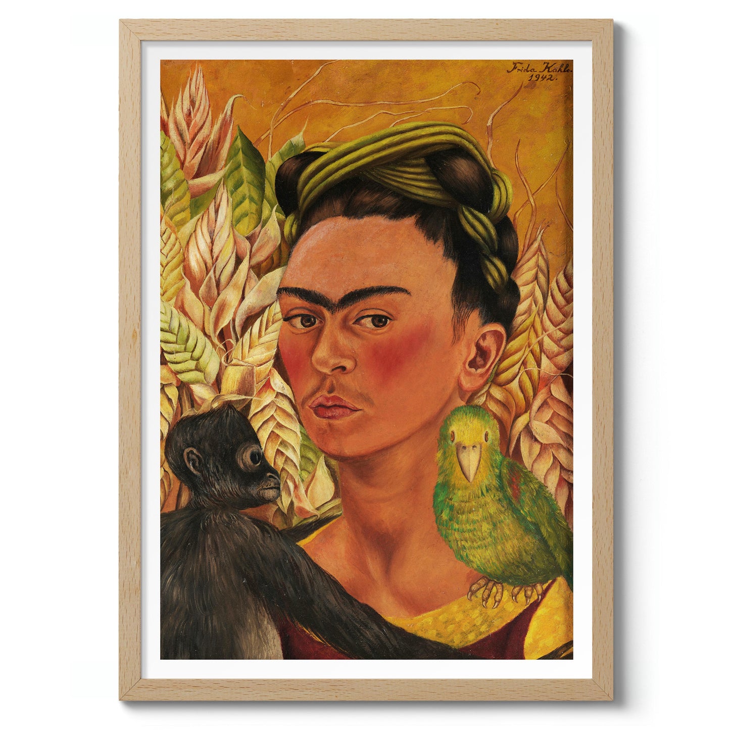 Self-Portrait with Monkey & Parrot