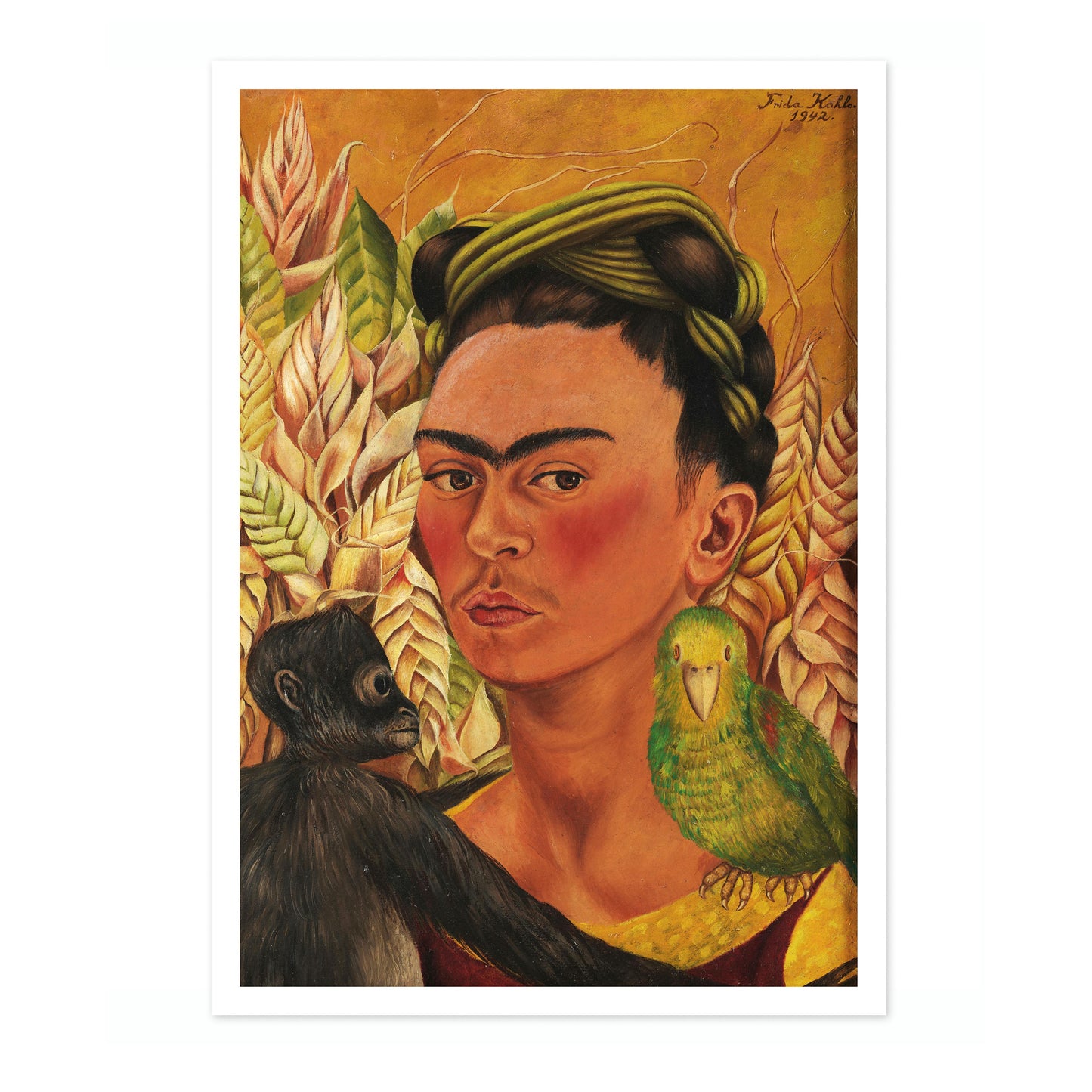 Self-Portrait with Monkey & Parrot