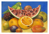 Still Life with Parrot & Fruit print