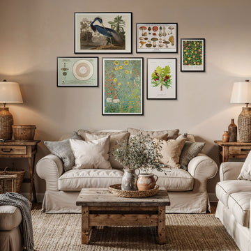 Vintage lantgårdsgalleri vägg