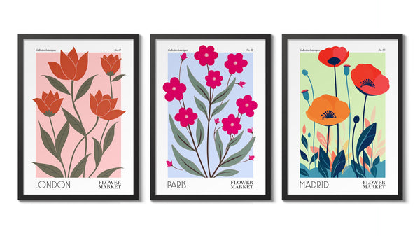 Flower Market Exhibition - Set of 3