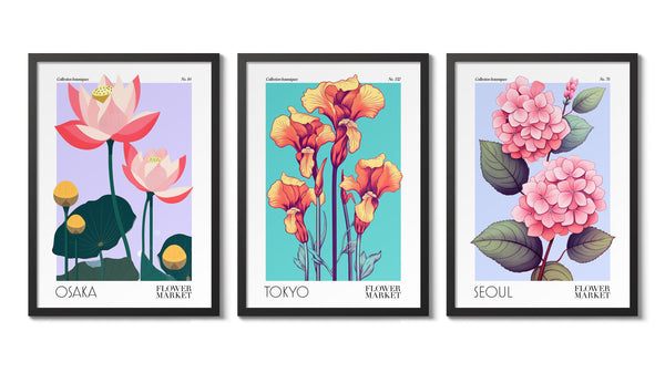 Flower Market Asia Exhibition - Set of 3