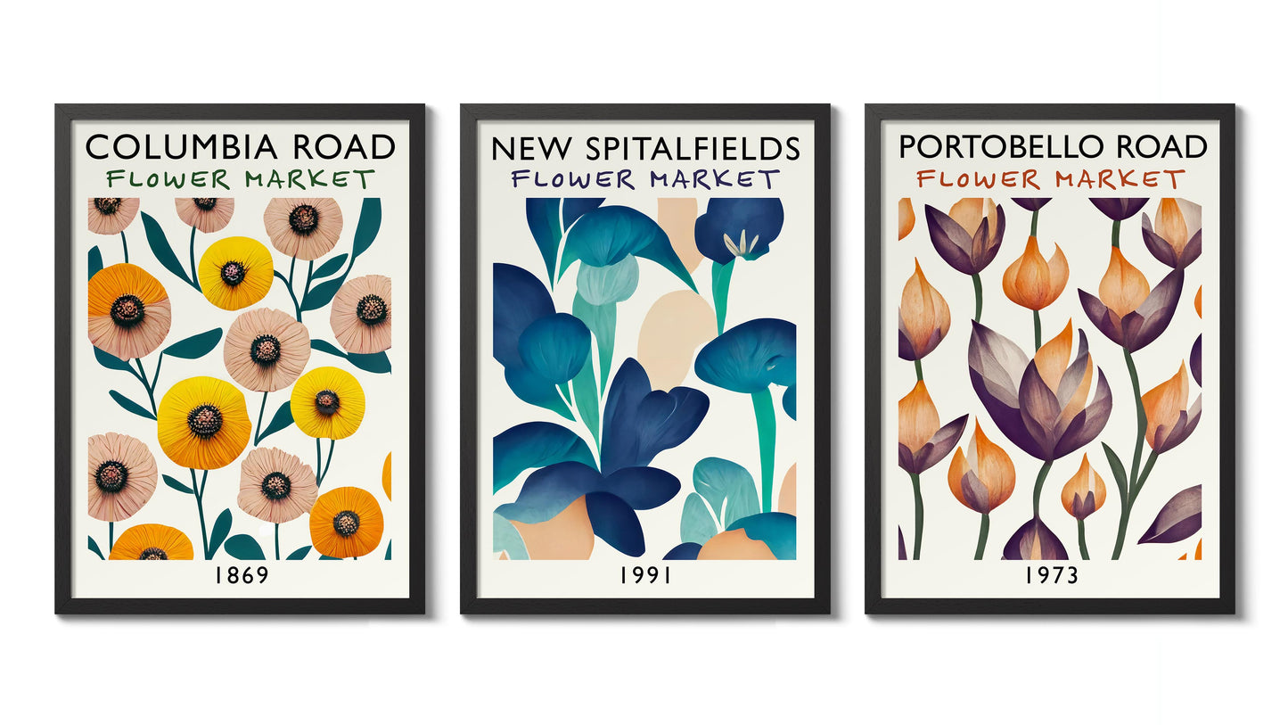 London Bloemenmarkt - Set van 3