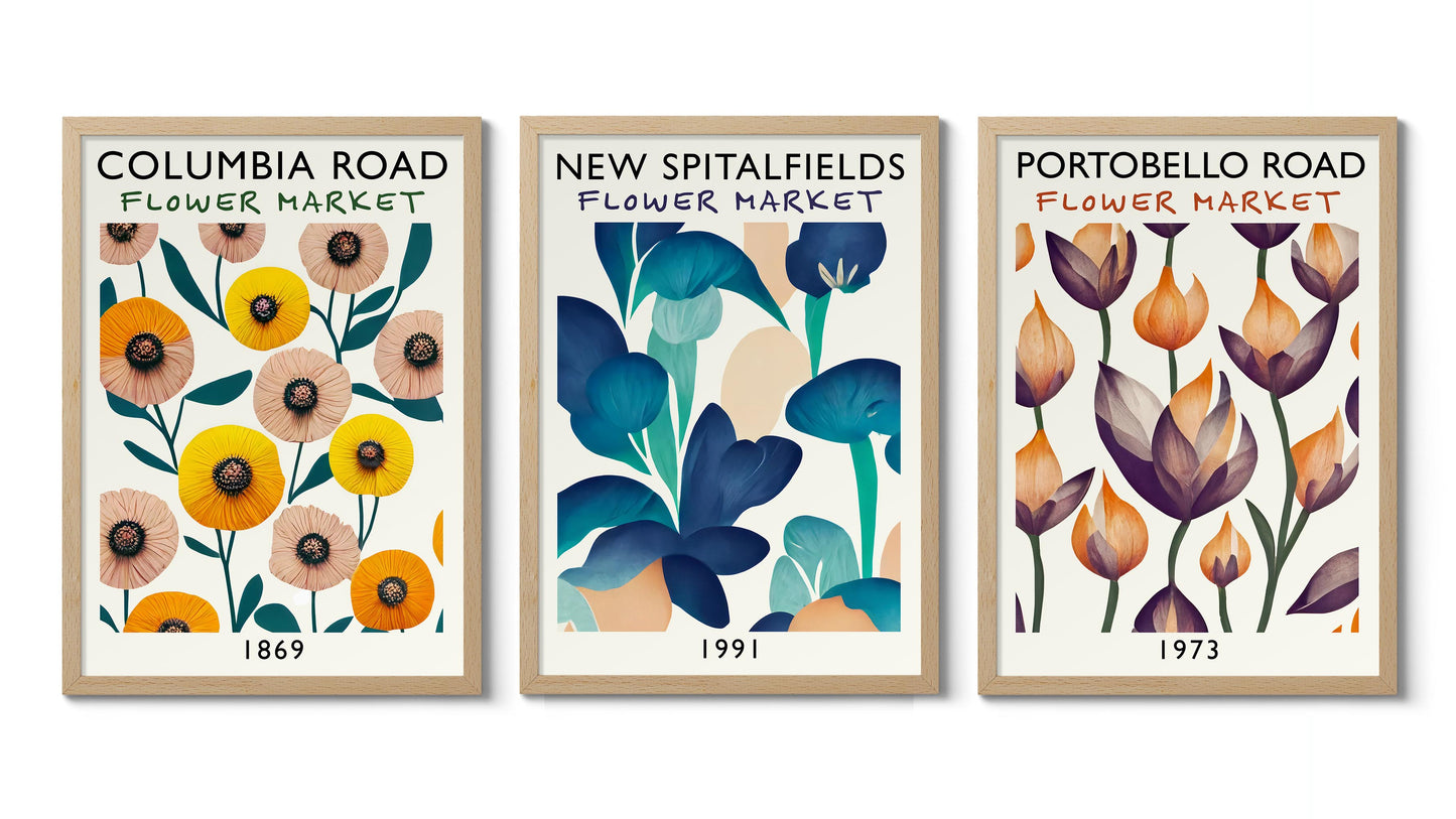 London Bloemenmarkt - Set van 3